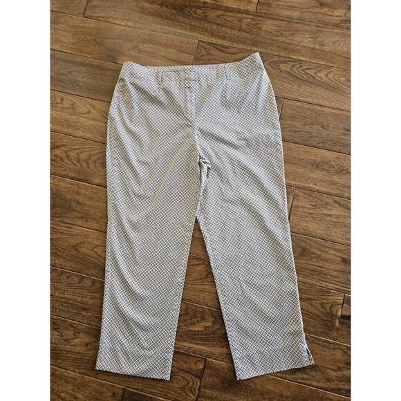 Talbots Pants - TALBOT'S Brown Beige ARGYLE Diamond CROPPED Dress Pants STRETCH Women's 14P EUC